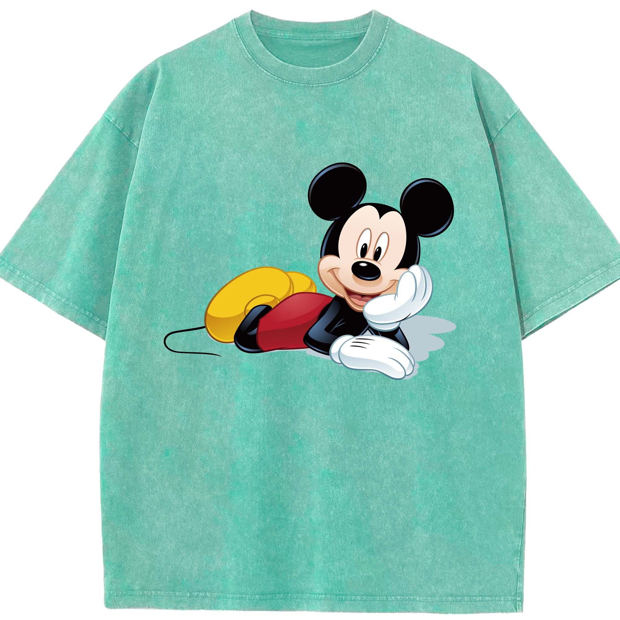 （画像用） ミッキーマウス Mickey Mouse 綿100% ヴィンテージ風 半袖Tシャツ（フロントプリント）